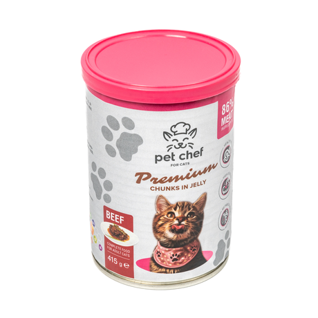 Pet Chef Вологий Корм Для Котів Шматочки В Желе З Яловичиною Фото Від Dog.Com.Ua