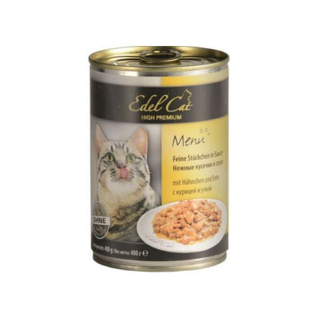 Edel Cat Шматочки з куркою й качкою в соусі для котів