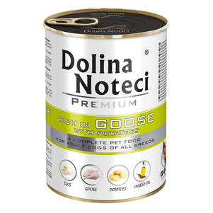 Корм консервированный Dolina Noteci Premium для собак с гусем и картофелем