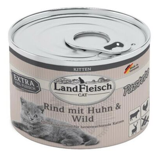 LandFleisch паштет для кошенят з яловичини, курки та м'яса дичини