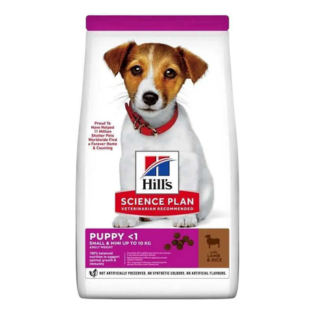 Hill’s Science Plan Puppy Smal&Mini Сухий корм для цуценят малих і мініатюрних порід, з ягням і рисом, 0,3 кг