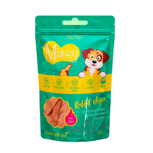 Mavsy (Мавсі) Dried Rabbit Chip Ласощі Для Собак Дієтичні Чіпси З Кролика Для Собак З Чутливим Травленням Фото Зоомагазину Dog.Com.Ua