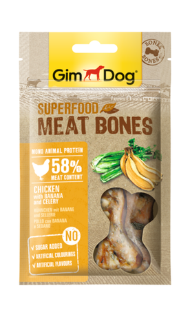 GimDog Superfood Мясные косточки с курицей, бананом и сельдереем для собак