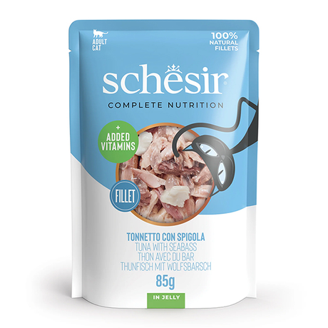 Schesir Tuna With Seabass Вологий Корм У Желе Для Котів З Тунцем Та Морським Окунем Пауч, 85 Г Фото Від Dog.Com.Ua
