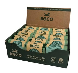 Beco Pets Одноразові пакетики для прибирання за собаками з ароматом м'яти