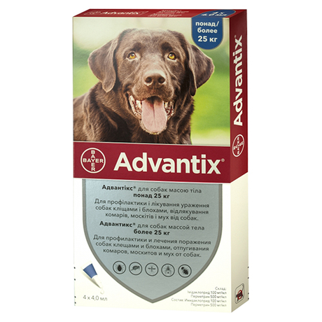 Bayer Advantix (Адвантікс) каплі від бліх та кліщів для собак вагою 25-40 кг