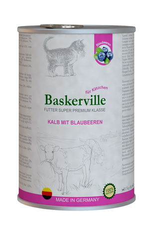 Baskerville вологий корм для кошенят з телятиною та чорницею