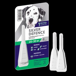 Palladium Silver Defence Краплі від бліх і кліщів для собак, 1 уп.(1 піпетка)