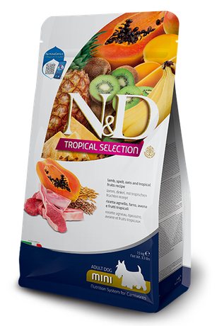 Farmina N&D Tropical Selection Сухой низкозерновой корм для собак мелких пород с ягненком и тропическими фруктами