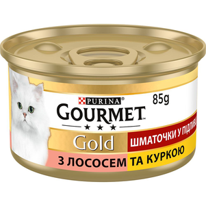 Gourmet Gold Кусочки В Подливе С Лососем И Курицей, 85 Г Фото Зоомагазина Dog.Com.Ua