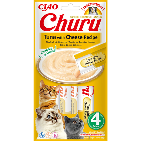 Inaba Churu Ласощі Для Котів, Вершковий Мус В Стіках, Тунець З Сиром 4*14 Г Фото Від Dog.Com.Ua