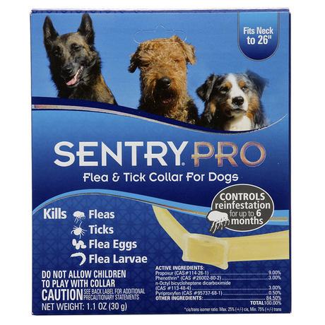 SENTRY СЕНТРИ ПРО (SentryPro) ошейник для собак от блох, клещей, яиц и личинок блох