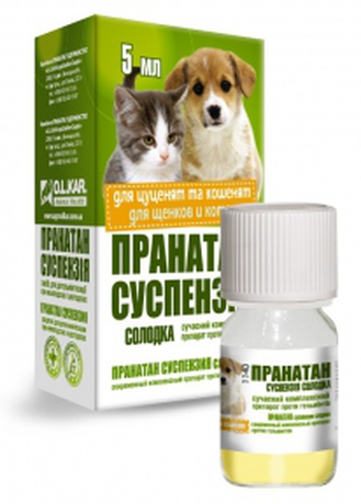 Пранатан антигельминтик суспензия сладкая для щенков и котят, 5 мл