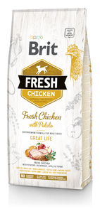 Сухий корм Brit Fresh Chicken with Potato Adult Great Life для дорослих собак всіх порід (курка)