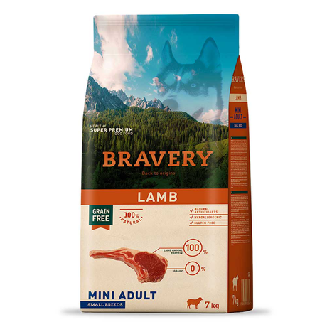 Сухой корм Bravery (Бравери) Lamb Mini Adult беззерновой для взрослых собак малых пород (ягненок)