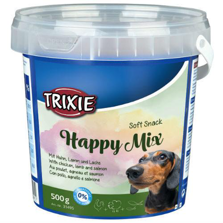 Trixie 31495 Смесь лакомств Happy Mix для собак (ягнёнок, лосось, курица), 500 г