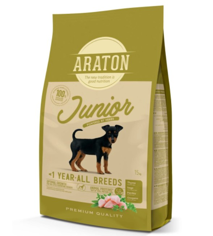Сухой Корм Araton Junior All Breeds Для Юниоров Собак Всех Пород (Курица) Фото От Dog.Com.Ua