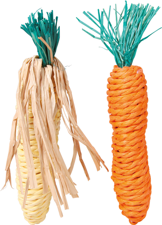 Trixie Іграшка для гризунів Морква+кукурудза сизаль 15см
