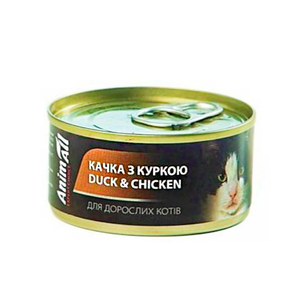 Animall Влажный Корм Для Кошек С Уткой И Курицей, 80 Г Фото Зоомагазина Dog.Com.Ua