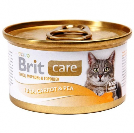 Brit Care Консерва з тунцем, морквою та зеленим горошком для кішок