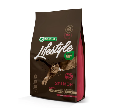 Сухий Беззерновий Корм Для Літніх Кішок З Лососем Np Lifestyle Grain Фото Від Dog.Com.Ua