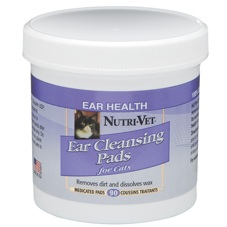 Nutri-Vet Feline Ear Wipe НУТРІ-ВІТ ЧИСТІ ВУХИ вологі серветки для гігієни вух кішок, 90 шт