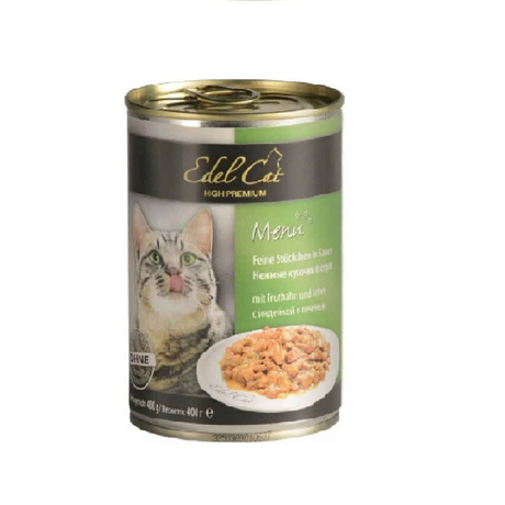 Edel Cat Шматочки з індичкою та печінкою в соусі для котів