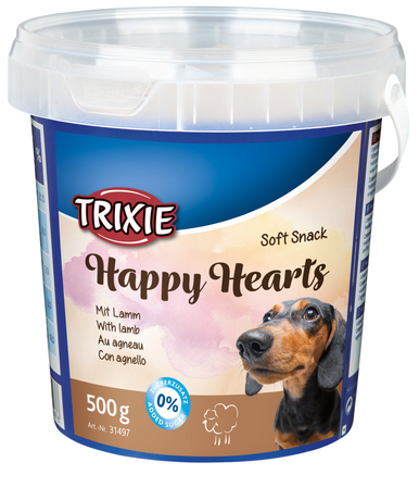 Trixie 31497 Мягкие лакомства Happy Hearts для собак с ягненком, 500 г