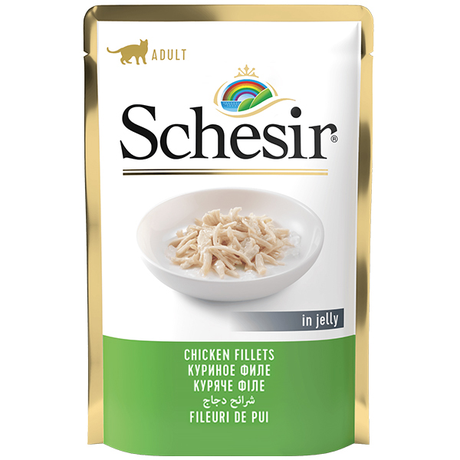 Schesir Chicken Fillets Вологий Корм У Желе Для Котів З Курячим Філе Пауч, 85 Г Фото Від Dog.Com.Ua