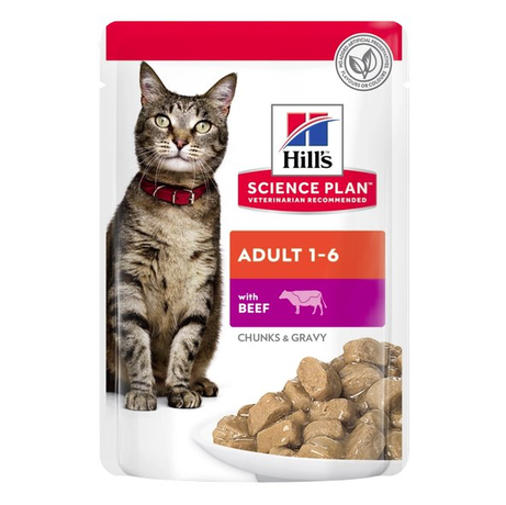 Hill'S Science Plan Adult Вологий Корм Для Дорослих Котів, З Яловичиною, Пауч Фото Від Dog.Com.Ua
