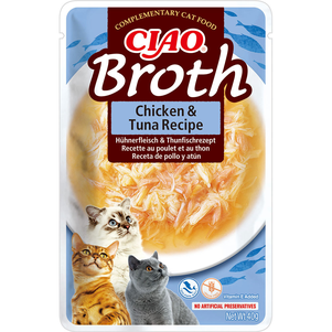 Inaba Ciao Broth Пауч Для Кошек, С Тушеной Курицей И Тунцом В Бульоне Фото Зоомагазина Dog.Com.Ua