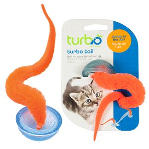 Coastal Turbo Tail Pop Up КОСТАЛ ТУРБО ТЕЙЛ ХВІСТ інтерактивна іграшка для котів, стрибаюча, помаранчевий хвіст у півсфері