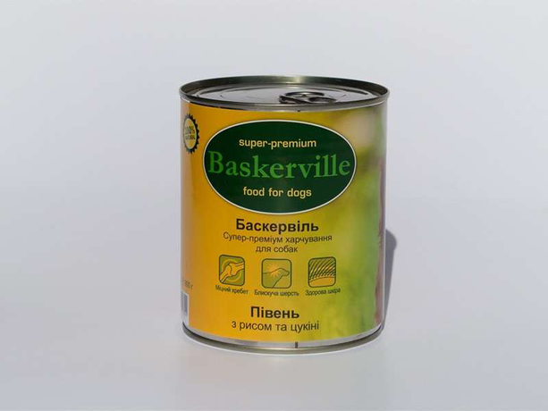 Baskerville консерва для собак (петух с рисом )
