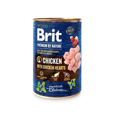 Brit Premium by Nature Chicken with Hearts Мясной паштет с куриными сердечками для собак