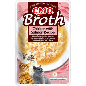 Inaba Ciao Broth Пауч Для Кошек, С Тушеной Курицей И Лососем В Бульоне Фото Зоомагазина Dog.Com.Ua