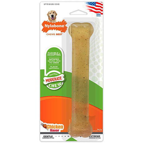Nylabone Flexi Chew Giant жувальна іграшка кістка для собак до 23 кг з помірним стилем гризіння, смак курки