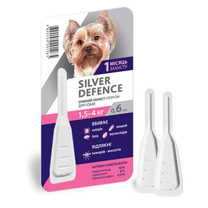 Palladium Silver Defence Краплі Від Бліх І Кліщів Для Собак, 1 Уп.(1 Піпетка) Фото Зоомагазину Dog.Com.Ua