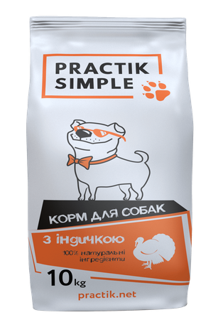 Сухой корм Practik Simple для взрослых собак всех пород (индейка)