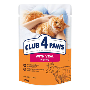 Клуб 4 лапы (Club 4 paws) Влажный корм для котов телятина в соусе