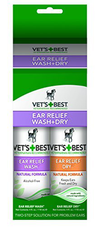 Vet's Best Ear Relief Wash & Dry Combo Kit Набір для чищення вух