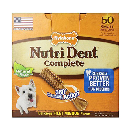 Nylabone Nutri Dent Filet Mignon Small жувальні ласощі для чищення зубів собак дрібних порід (смак філе міньйон)