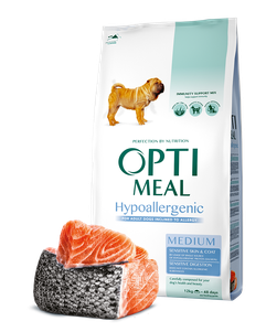 Сухий корм Optimeal Dog Adult Medium Hypoallergenic гіпоалергенний корм для дорослих собак середніх порід (лосось)
