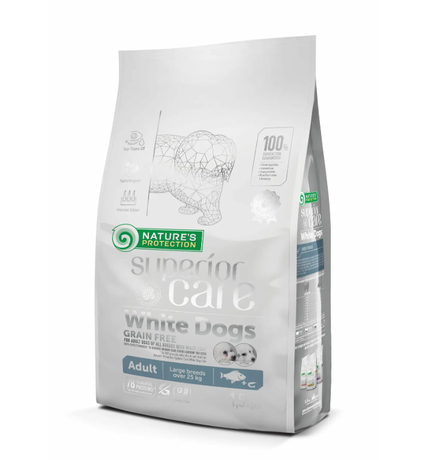 Np Superior Care White Dogs Grain Free White Fish Adult Large Breeds Беззерновой Корм Для Взрослых Собак Крупных Пород С Белой Шерстью (Белая Рыба) Фото От Dog.Com.Ua