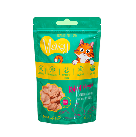 Mavsy (Мавсі) Mini Rabbit Rings Дієтичні Ласощі Для Котів З М'Яса Кролика Фото Від Dog.Com.Ua