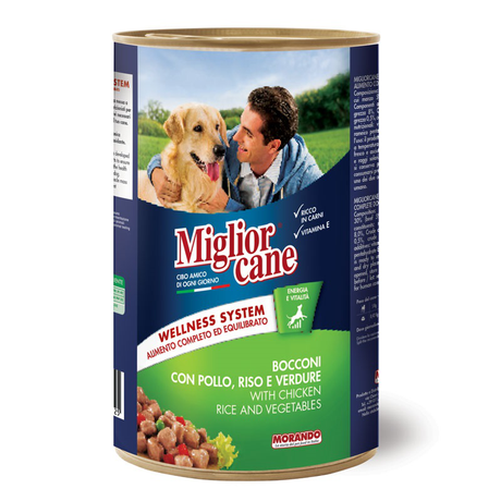 Morando Migliorcane Вологий корм для собак зі шматочками курки, рисом та овочами