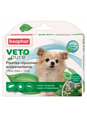 Beaphar Bio Spot On Veto pure Краплі від бліх, кліщів та комарів для собак малих порід вагою до 15 кг