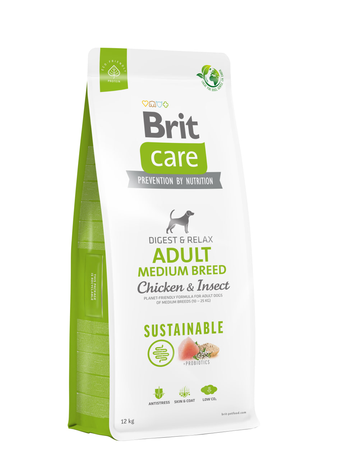 Сухий корм Brit Care Sustainable Adult Medium Breed Chicken and Insect для собак середніх порід (курка та білок комах)