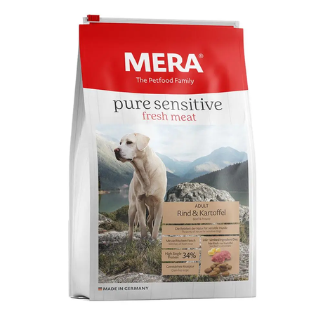 MERA pure sensitive fresh meat Rind & Kartoffel для взрослых активных собак, беззерновой (говядина и картофель)