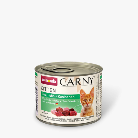 Корм Carny Kitten Beef, Chicken + Rabbit консервований д/кошенят з яловичиною, куркою і кроликом