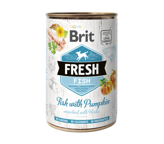Консерва Brit Fresh Dog з рибою та гарбузом для собак
